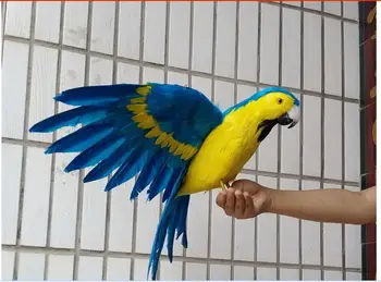 veľké simulácia blue&yellow papagáj model polyetylénu & kožušín krídla papagáj bábika darček asi 60x40cm 1