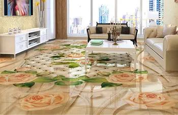 vlastný vinyl podlahy, kúpeľňa nástenná maľba Mramorový vzor Európe 3d pvc podlahy nepremokavé nástenné maľby, tapety vinylové podlahy, lepidlá 1