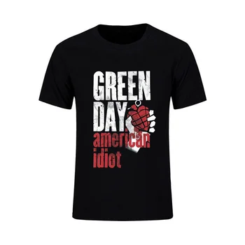 Úžasné Tričko Bežné Nadrozmerné Základné Zelená Deň American Idiot Dymu Obrazovke T-shirt Muži T-shirts Grafické Streetwear S-3XL 1