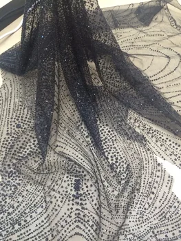 špeciálne tylu čipky textílie s black lepené Z-han52721-2 lesk na spoločenské šaty afriky tylu čistý čipky textílie 1