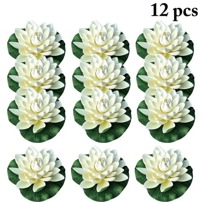 12PCS Simulácia Lotus lekna Umelé Lotosový Kvet Tvorivé Falošné Kvet Plávajúce Kvet Pre Rybníka Domov Záhradné Dekorácie Obrázok 2