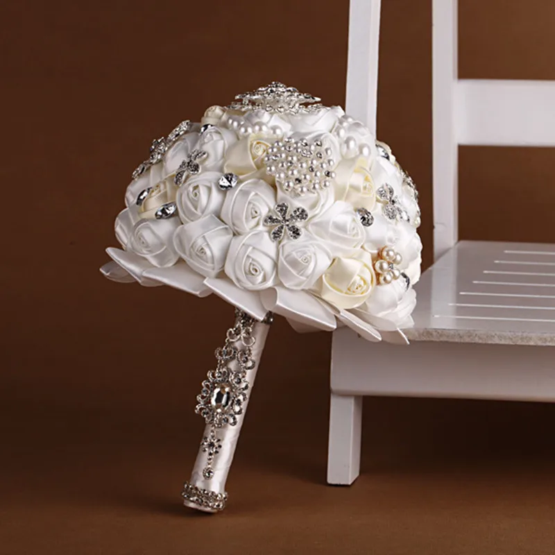 1pc/veľa bielej a smotana, svadobné Perly svadobné drží kvet Nevesta Drží Kvet pre svadobné kytice, dekorácie Obrázok 2