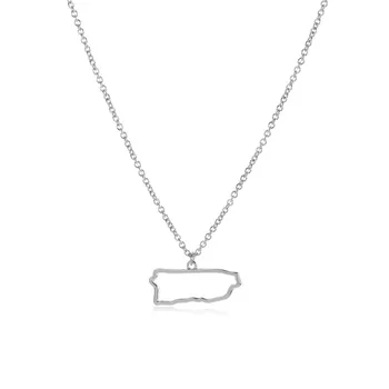 1 Duté North American Puerto Rico island mapa náhrdelník Osnovy Štátu, geografia Krajiny, mesta, Rodiska suvenír Náhrdelník Šperky 2