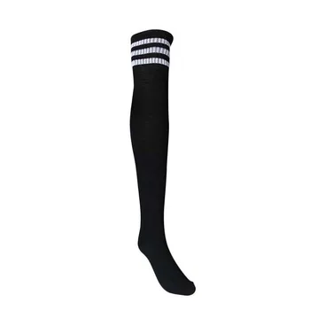 1 Pár Stehna Vysoké Ponožky Nad Kolená Dievčatá Futbal Ponožky (Black) 2