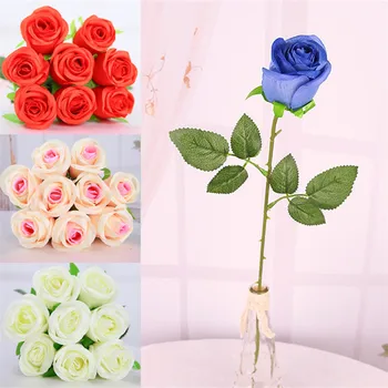 (10pcs/Lot) Béžová Čerstvé ruže Umelého hodvábu Kvetov Skutočný Dotyk ruže, Kvety, Domáce dekorácie pre Svadobné Party alebo Narodeniny 2