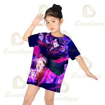 3D Tlač Baby Girl T Shirt Dieťa Tričko Japonskom Anime Harajuku Ghost Čepeľ Funny T-shirt sestra Krátky Rukáv Topy 2