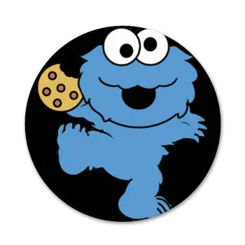 58mm cookie monster cartoon Ikony Kolíky Odznak Dekorácie Brošne Kovové Odznaky Na Odevy Batoh Dekorácie 2