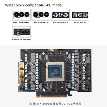 BARROW Vodný Blok použiť pre NVIDIA GeForce RTX 4090 ázijského info Odkaz Edition GPU Karta Medi Chladenia Radiátor RGB AURA BS-GAM4090-PA 2
