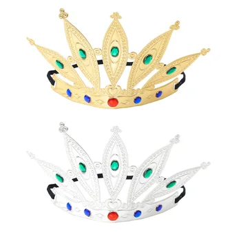 Deti, Dospelých Crown Cake Decoration King Diamond Svetlé Tkaniny Tiara Elastické Kapely Vlasy Hoop Zdobiť Cosplay Headdress 2