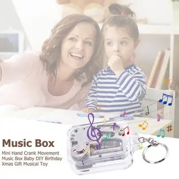 Deti Music Box Pohyb Keychain Hračky 18 Tóny DIY Dieťa Šikovné Kľučky na Hudobné nástroje, Hračky pre Dieťa Narodeniny, Svadobné Party Dary 2