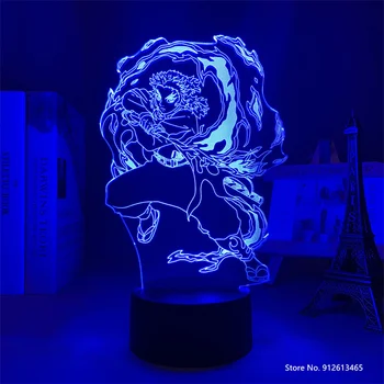 Démon Vrah Kyojuro Rengoku 3d Osvetlenie detskej Izby, Dekorácie Farba LED-zmena Dotykové Diaľkové Ovládanie Lampa 2