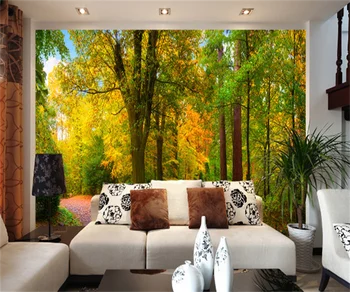 Európske a Americké park lese 3D stereo nástenná maľba krajiny tapetu pozadia akejkoľvek veľkosti vlastné domáce dekorácie nástenná maľba 2