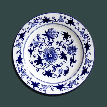 Jingdezhen Stredomoria modré a biele porcelánové dekoratívne dosky modré a biele závesné dosky Európskych domácností nábytok 2