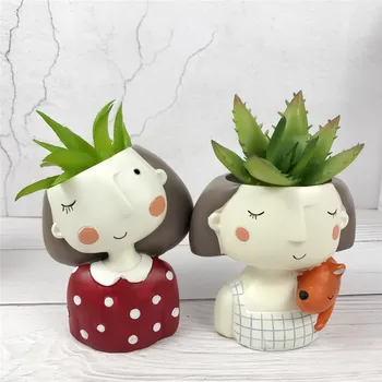 Kvet Dievča Kvetináč Set - 4pcs Európsky Štýl Sukulentných Rastlín Kvetináč Hrniec Mini Bonsai Cactus Flower Pot Domova Plavidlá 2