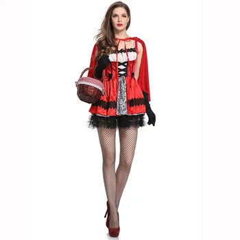 Lolita Little Red Riding Hood Cosplay Šaty Ženy, Karnevalové Kostýmy, Sexy Dospelých Halloween Kostým Víla Fale Úlohu Hrať Oblečenie 2