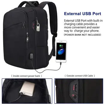 Nové Multifunkčné 15.6 palcový Notebook Batoh Školský batoh Batoh USB Mužov Backbag Cestovné Daypacks Muž Voľný čas Batoh Mochila 2