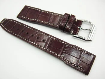 Nové Upscale Alligator kožený remienok vysoko kvalitné hodinky pás Handmade náramok Teľacina watchbands pin pracka, kožené pútko 20 mm 2