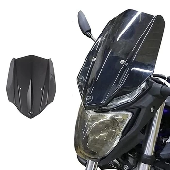Pre Yamaha MT-03 MT03 MT 03 FZ-03 FZ03 2016-2019 Motocykel čelné Sklo Čelné sklo S Držiakom Príslušenstva,Čierna 2