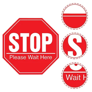 Prihláste Vzdialenosť Nálepky Poschodí Sociálne Dopravné Značky Stop Odtlačkový Obtlačky Udržať Bezpečnostné Nálepky Ulici Dištancovanie Steny Vášho Počkajte, Prosím, Lepidlo 2