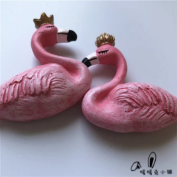 Roztomilý kreslený svadobné svadobné flamingo živice chladnička magnet nálepky 2