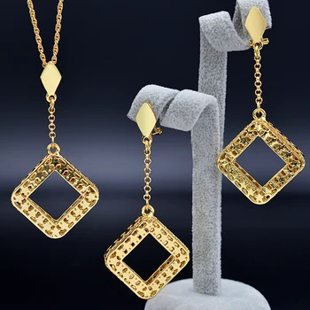 Slnečné Šperky, Módne Šperky Sady Pre Ženy Náhrdelníky Náušnice Prívesok Námestie Dubaj Šperky Stanovuje Pre Strany, Výročie Svadby 2