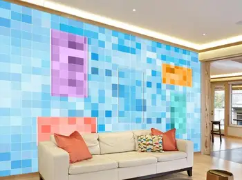 Steny papier 3d nástenná maľba vlastné obývacia izba, spálňa Nordic geometrické námestie krištáľové sklo, TV joj, steny 3D Tapety 2