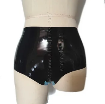 Vyrobené z 0,4 mm hrúbka prírodné & flexibilné latex otroctva bielizeň cool čierne ženy latex šortky 2