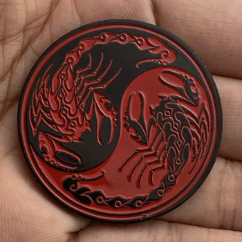 Yin Yang Scorpion Pamätné Mince Hrdinský Bojovník Súhvezdí Orion Pure Black Mince Štyroch Bohov Mincí, Zberateľských 2