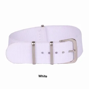 Zbrusu Nový 22 mm Watchbands Muž Ženy Biele Vlákna nylonovej Sledovať Popruhy Náramkové hodinky Pásma Pracky 22 mm na hodinky 2