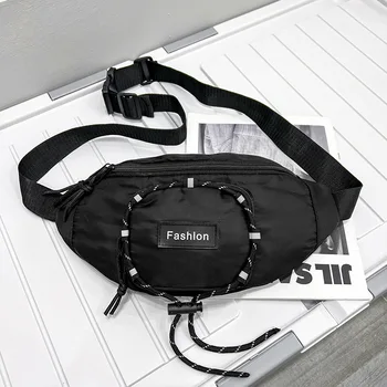 pánske hrudníka taška módne jednoduché, čierna farba, bežné športové pás taška všestranný veľkú kapacitu muža taška cez rameno pevné 2