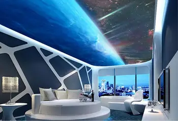vlastné 3d moderné stropné nástenné maľby Galaxy Hviezdne Nebo 3d tapety na strop obývacia izba tapety veľké steny mura 2