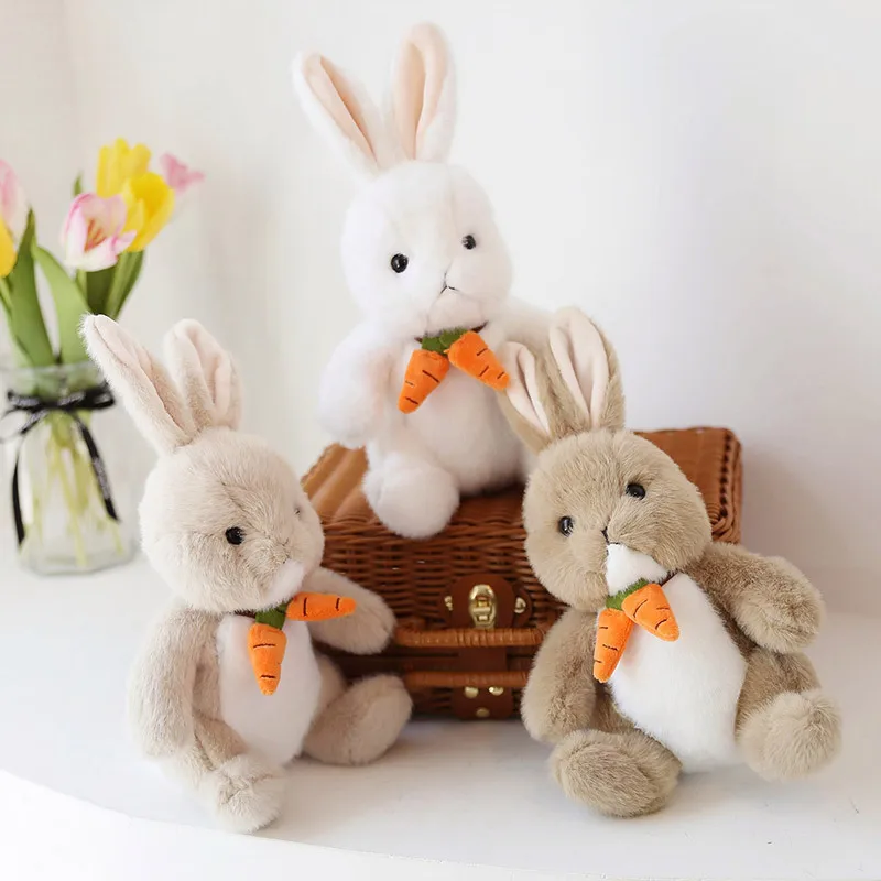 30 cm Roztomilý White Rabbit, Plyšové Hračky Deti Upokojiť Bábiky Simulácia Bunny s Mrkva Kravatu Vypchaté Zvieratá pre Dievčatá Darček k Narodeninám Obrázok 2
