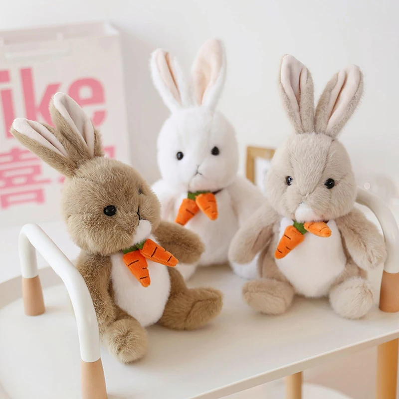 30 cm Roztomilý White Rabbit, Plyšové Hračky Deti Upokojiť Bábiky Simulácia Bunny s Mrkva Kravatu Vypchaté Zvieratá pre Dievčatá Darček k Narodeninám Obrázok 4
