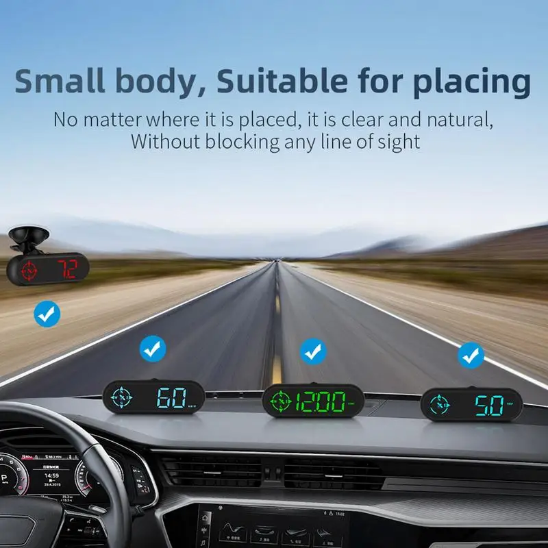 Auto Head Up Display Pohodlné Auto Universal Rýchlosť Kompas High-Definition Displej Malé A Nádherné HUD Digitálne Meradlá Obrázok 2