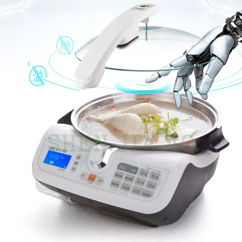 Bezdymové varenie stroj 1600W smart hrniec, Automatické mäsa hovädzieho mäsa, zeleniny, sporák stroj domáce varenie robot Obrázok 4