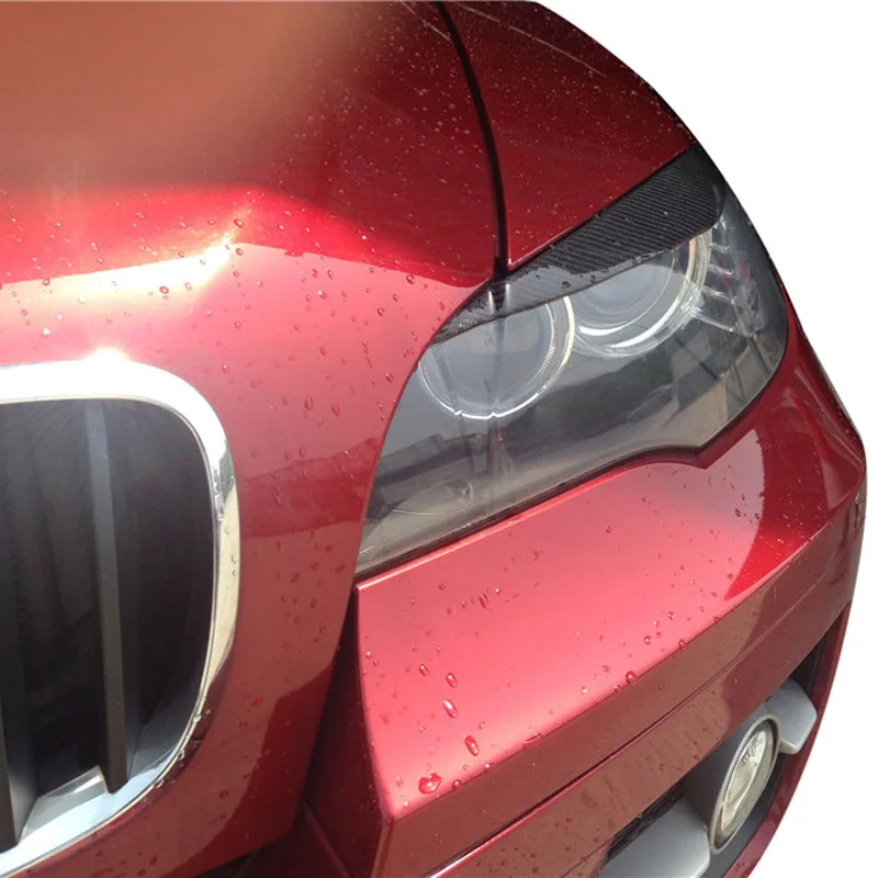 Carbon Fiber Svetlometov Kryt Obočie, očné Viečka Výbava Nálepka Pre BMW X6, E71, Obrázok 5