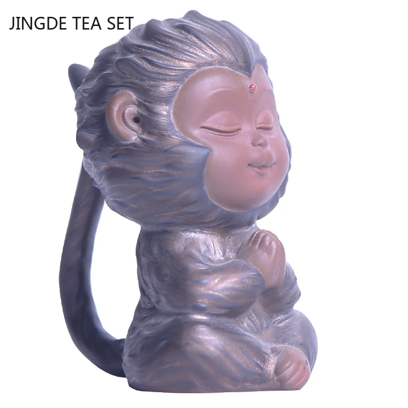 Chinese Purple Hliny Čaj Pet Opičí Kráľ Model Ornament Tvorivosti Domov Zen Dekorácie, Ručne Vyrábané Čajový Obrad Príslušenstvo Obrázok 5