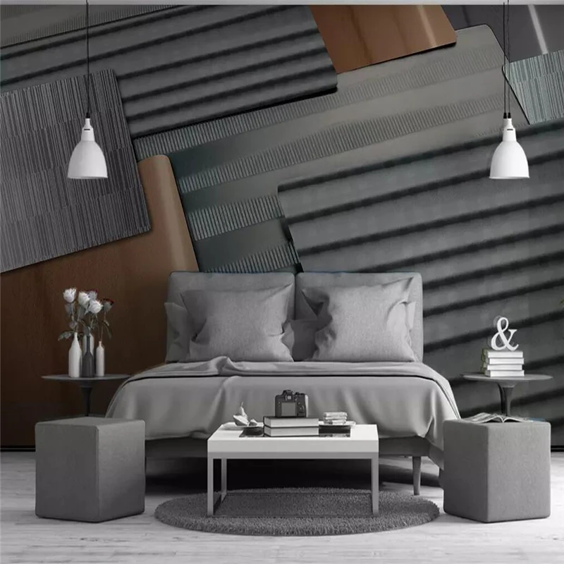 Dekoratívne tapety Moderný minimalistický štýl 3D abstraktné blok geometrie TV pozadí na stenu Obrázok 1