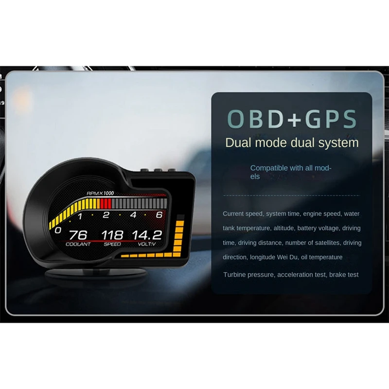 F15 Head Up Display Auto Displej HD GPS HUD Auto Tachometra Digitálneho Tachometra Vozidla Head-Up Displej Univerzálny Obrázok 2