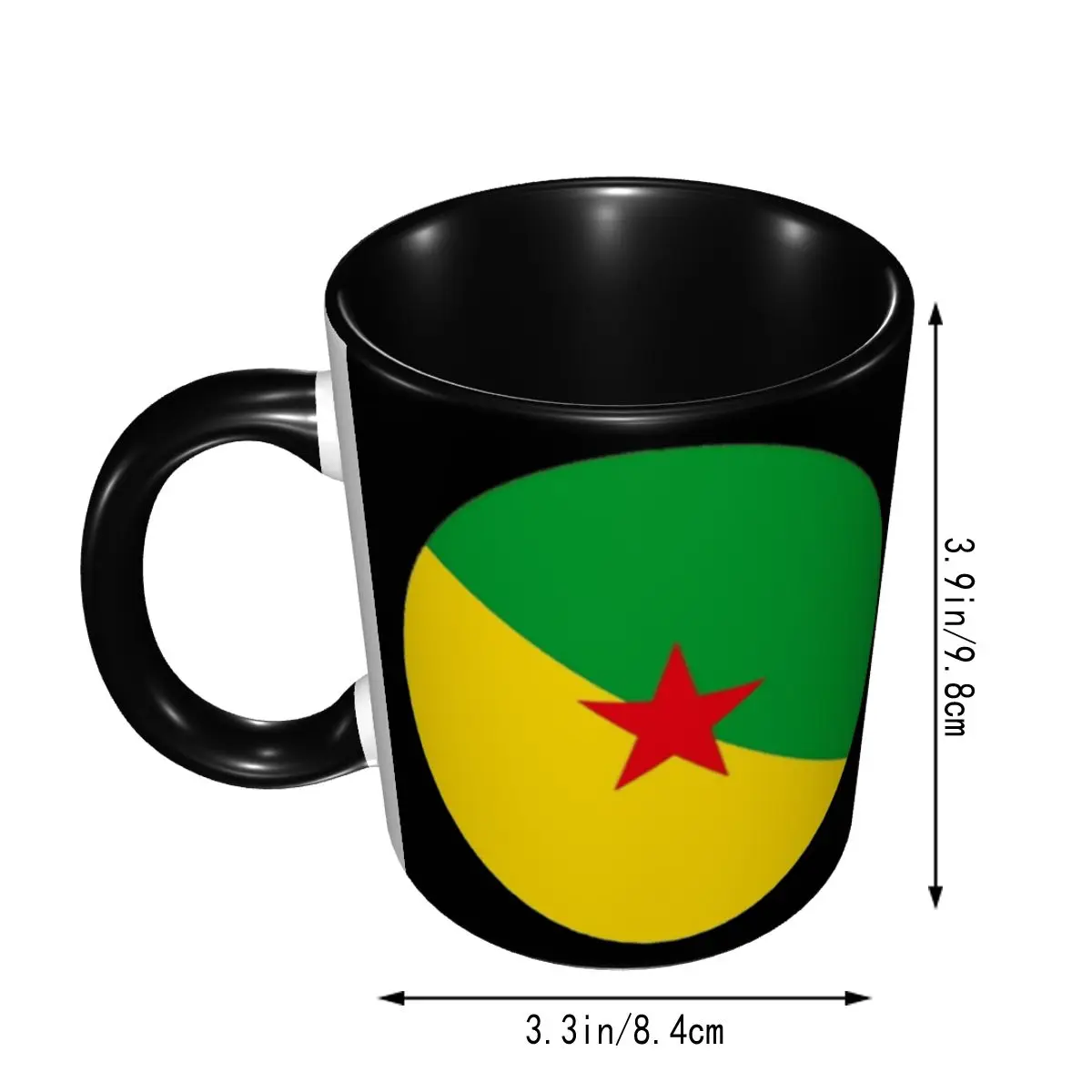 Francúzska Guyana, francúzska Guyana Grafické Šálky, Hrnčeky Tlač Hrnčeky francúzska Guyana Vlajka Bežné čajových šálok Obrázok 3