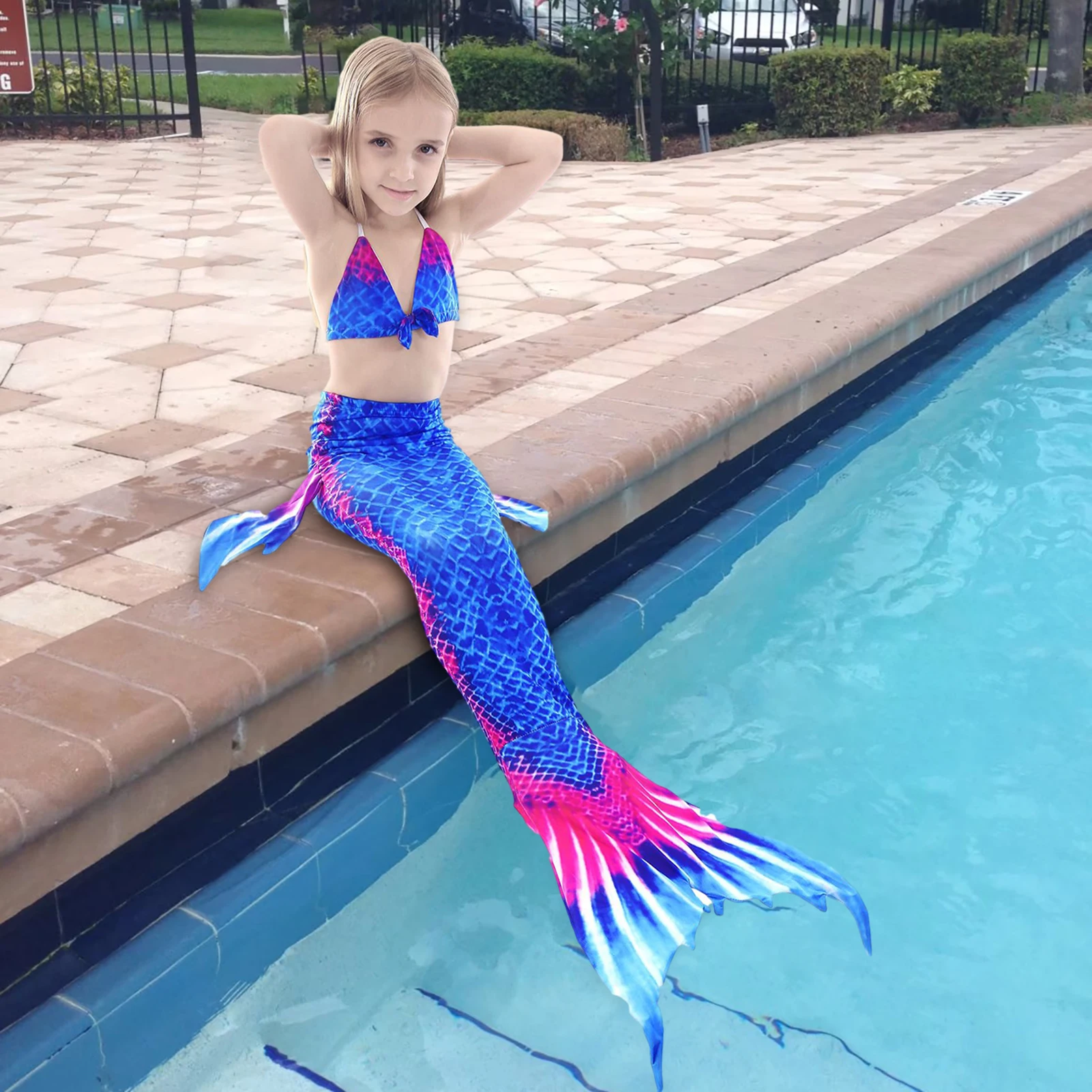 Letné Dievča Plavky Morská Víla Vzor Bikini Set Roztomilé Princezná Plavky Plavky Kostým Pre Plážové Kúpalisko Obrázok 1