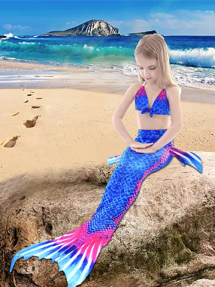 Letné Dievča Plavky Morská Víla Vzor Bikini Set Roztomilé Princezná Plavky Plavky Kostým Pre Plážové Kúpalisko Obrázok 2