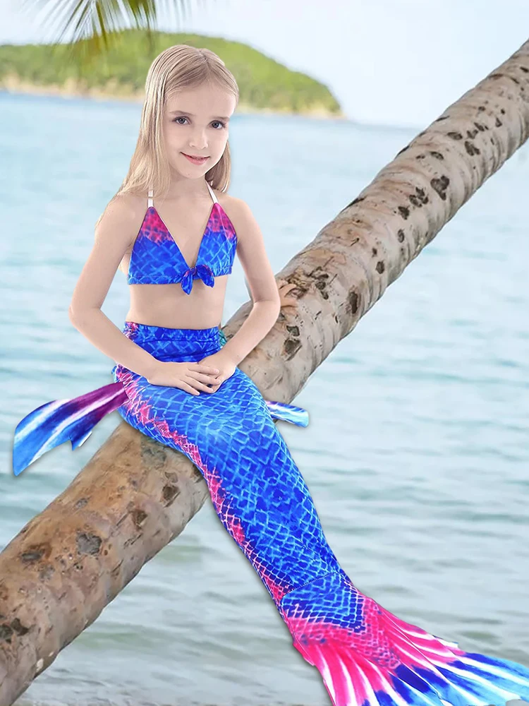Letné Dievča Plavky Morská Víla Vzor Bikini Set Roztomilé Princezná Plavky Plavky Kostým Pre Plážové Kúpalisko Obrázok 3