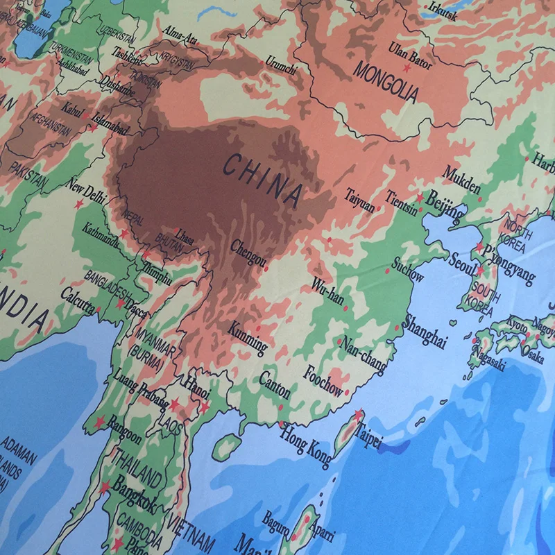 Mapa sveta Geografia posteľná bielizeň Nastaviť Živé Vytlačené Modrá Čierna Posteľ Obliečky Kryt s Vankúše Mäkké Útulný Twin/ Queen/ Kráľ 3 Ks Obrázok 2