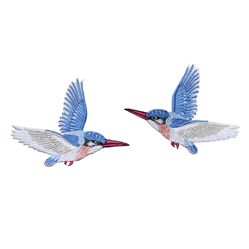 Nový Lietajúci Rybárik Symetria Vták Škvrny Žehlička Na Patch pre Oblečenie, Vyšívané Appliques Oblečenie Nálepky Obrázok 5