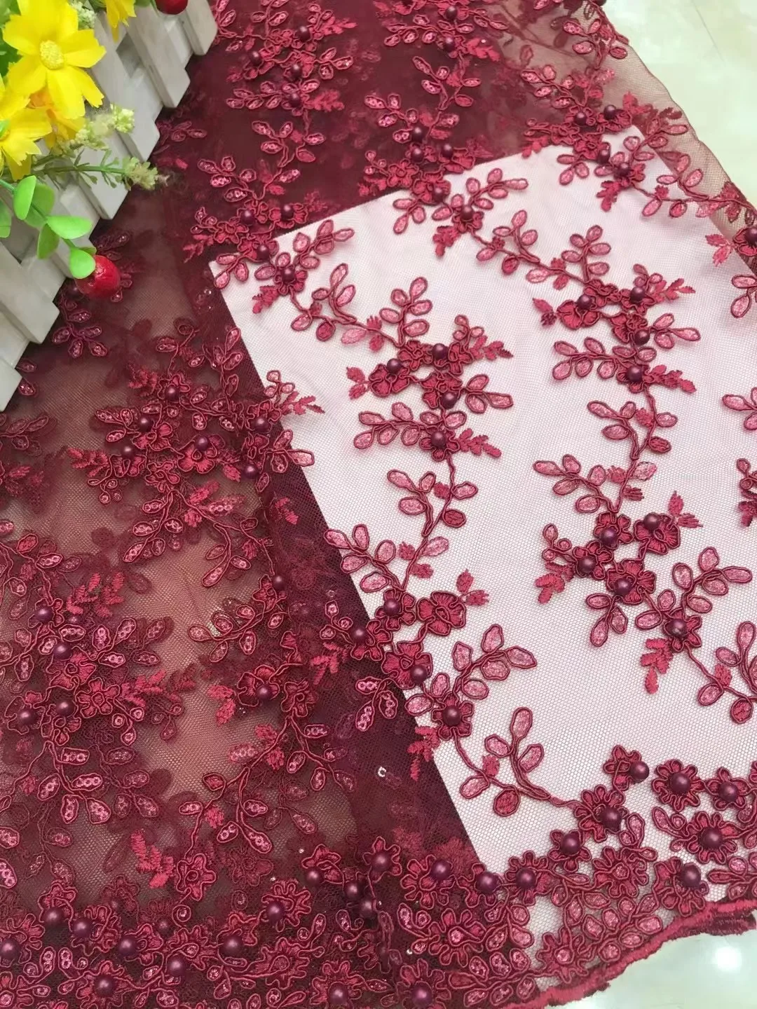Nádherný 3D kvet korálkové auto kosti, výšivky, čipky oka textílie DIY ušľachtilý večerné šaty módne textílie dekorácie X1049 Obrázok 1