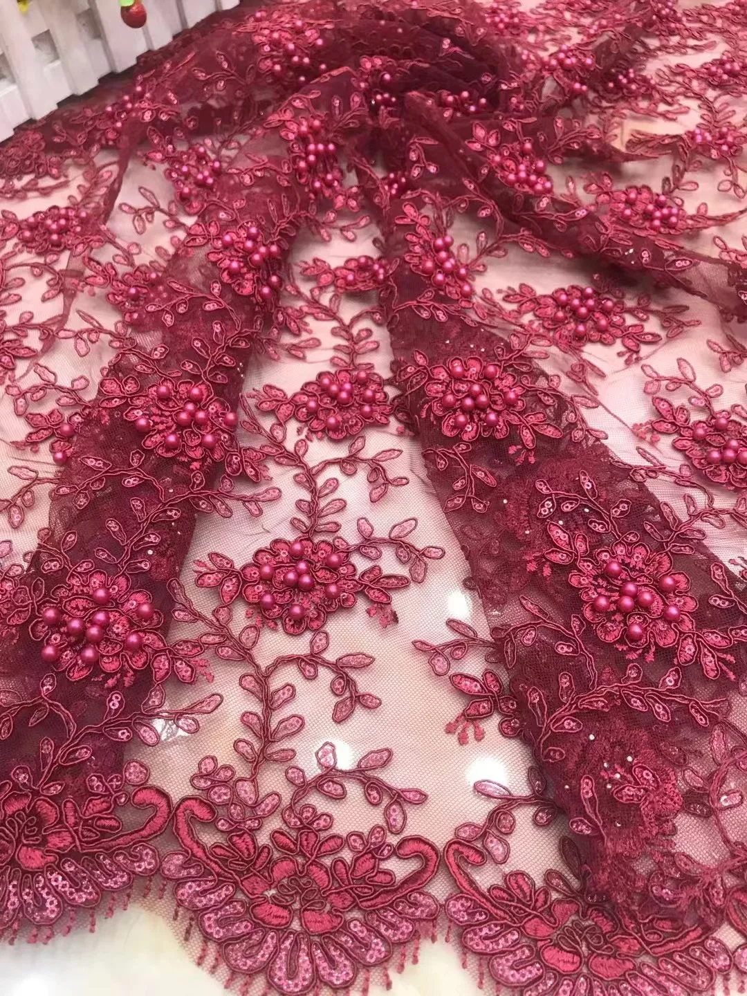 Nádherný 3D kvet korálkové auto kosti, výšivky, čipky oka textílie DIY ušľachtilý večerné šaty módne textílie dekorácie X1049 Obrázok 3