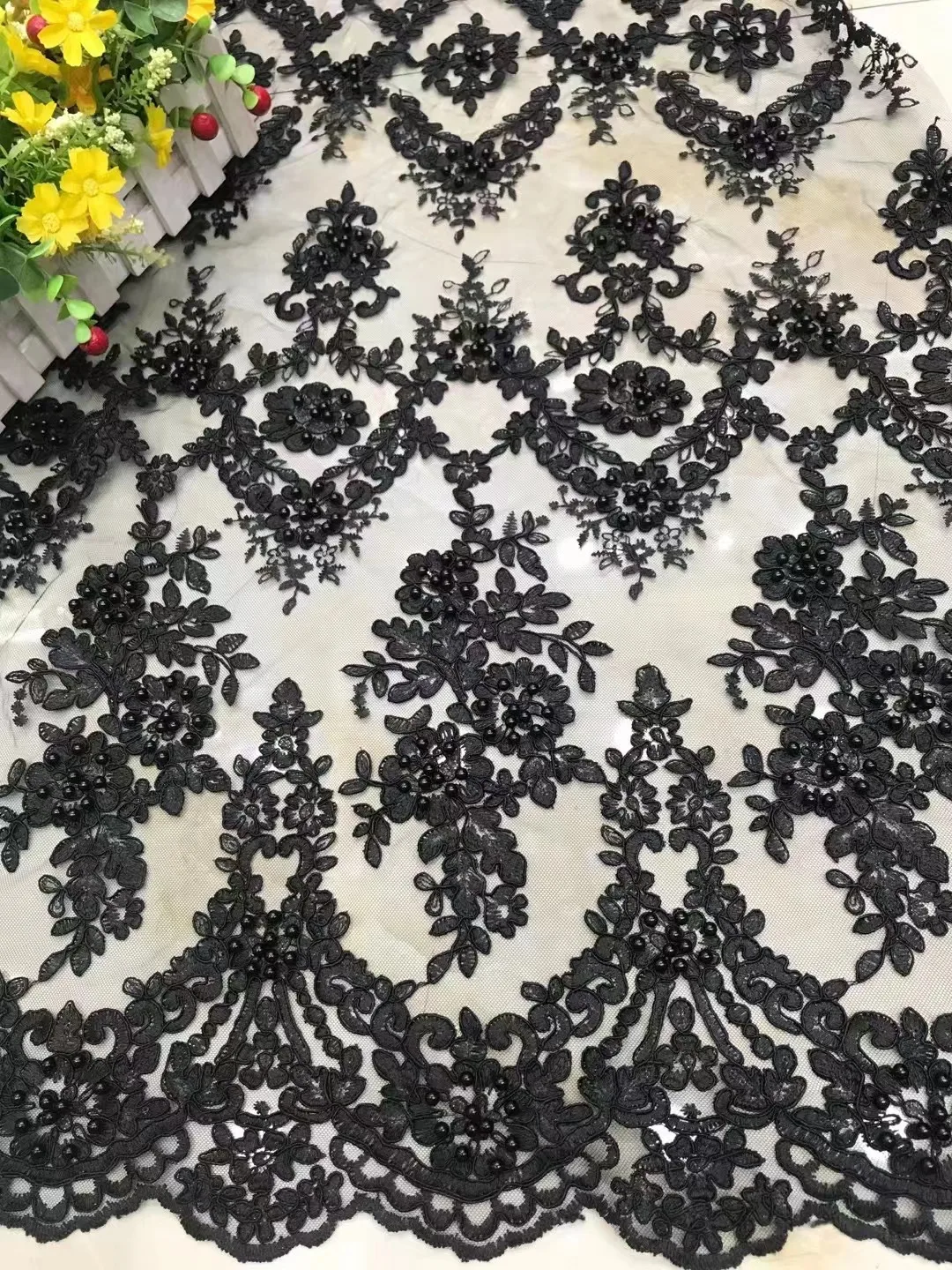 Nádherný 3D kvet korálkové auto kosti, výšivky, čipky oka textílie DIY ušľachtilý večerné šaty módne textílie dekorácie X1049 Obrázok 5
