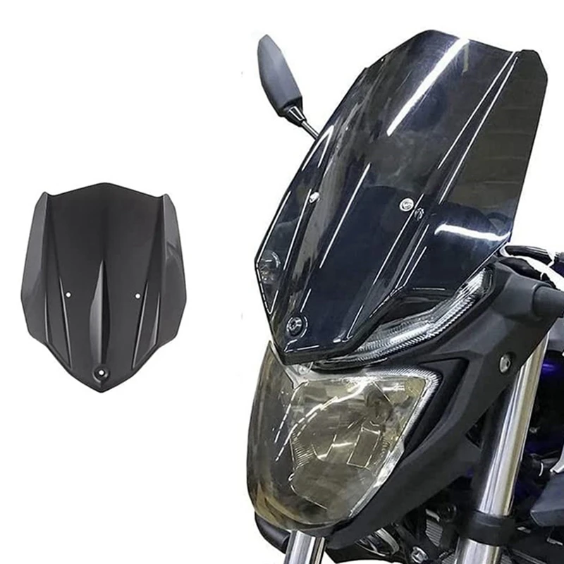 Pre Yamaha MT-03 MT03 MT 03 FZ-03 FZ03 2016-2019 Motocykel čelné Sklo Čelné sklo S Držiakom Príslušenstva,Čierna Obrázok 1
