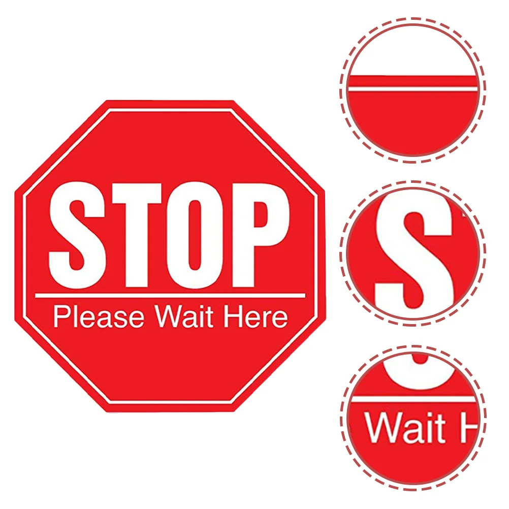 Prihláste Vzdialenosť Nálepky Poschodí Sociálne Dopravné Značky Stop Odtlačkový Obtlačky Udržať Bezpečnostné Nálepky Ulici Dištancovanie Steny Vášho Počkajte, Prosím, Lepidlo Obrázok 1